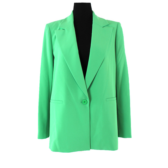 Alice + Olivia Denny Boyfriend Green Garden Oversized Blazer 0 NEW Button Jacket - Picture 1 of 8